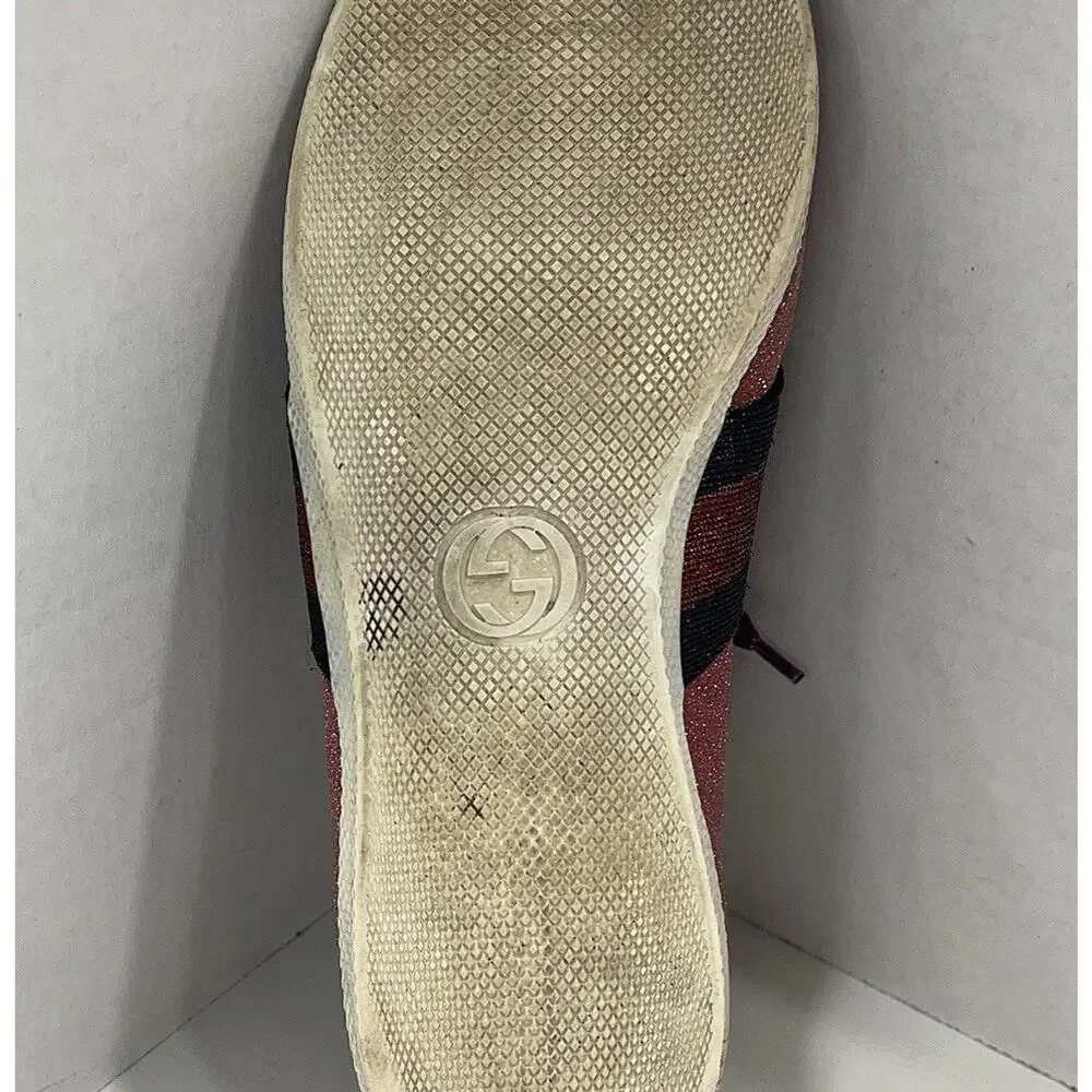 Authentic GUCCI Bambi Glitter Pink Ace Sparkle Studded Sneakers Size EU 35/US 5 - Picture 11 of 11